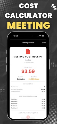 Meeting Cost Calculator Pro のスクリーンショット