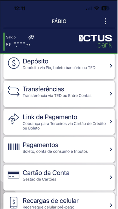 ICTUS Bank Screenshot