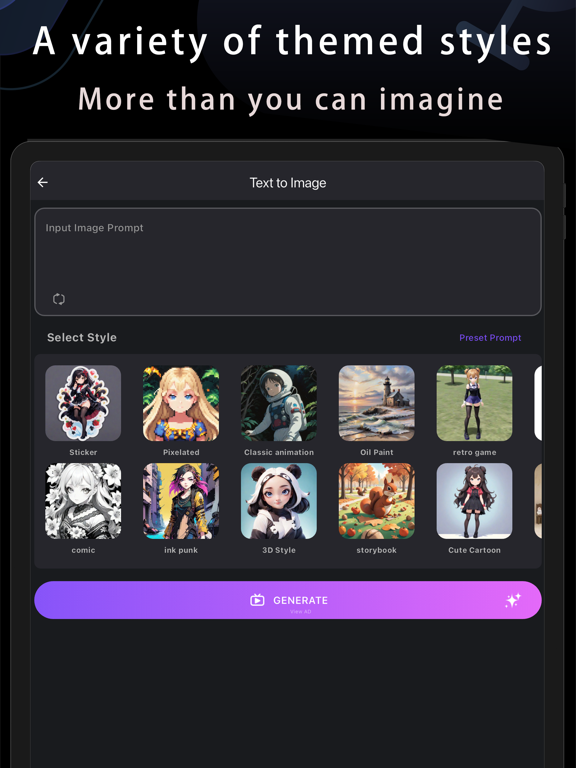 ETM: AI Art Generator iPad screenshot 4 - Photo & Video app