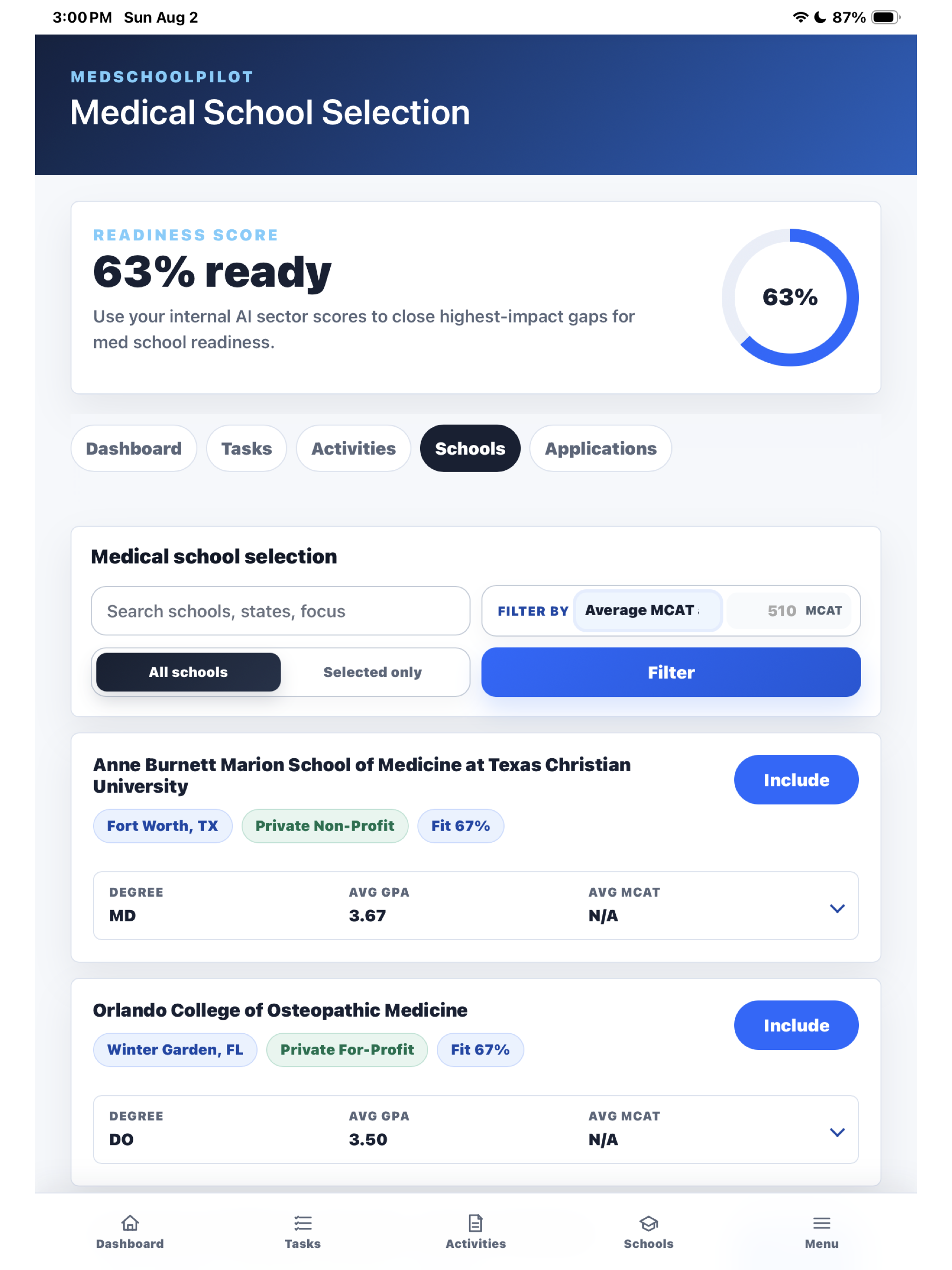 MedSchoolPilot: Premed Plan screenshot 9