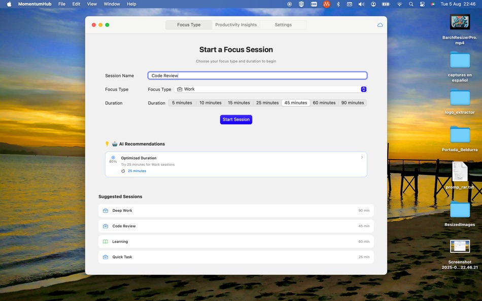 #6. Momentum Hub: Focus Timer (macOS) 由: Eduardo Revilla Vaquero