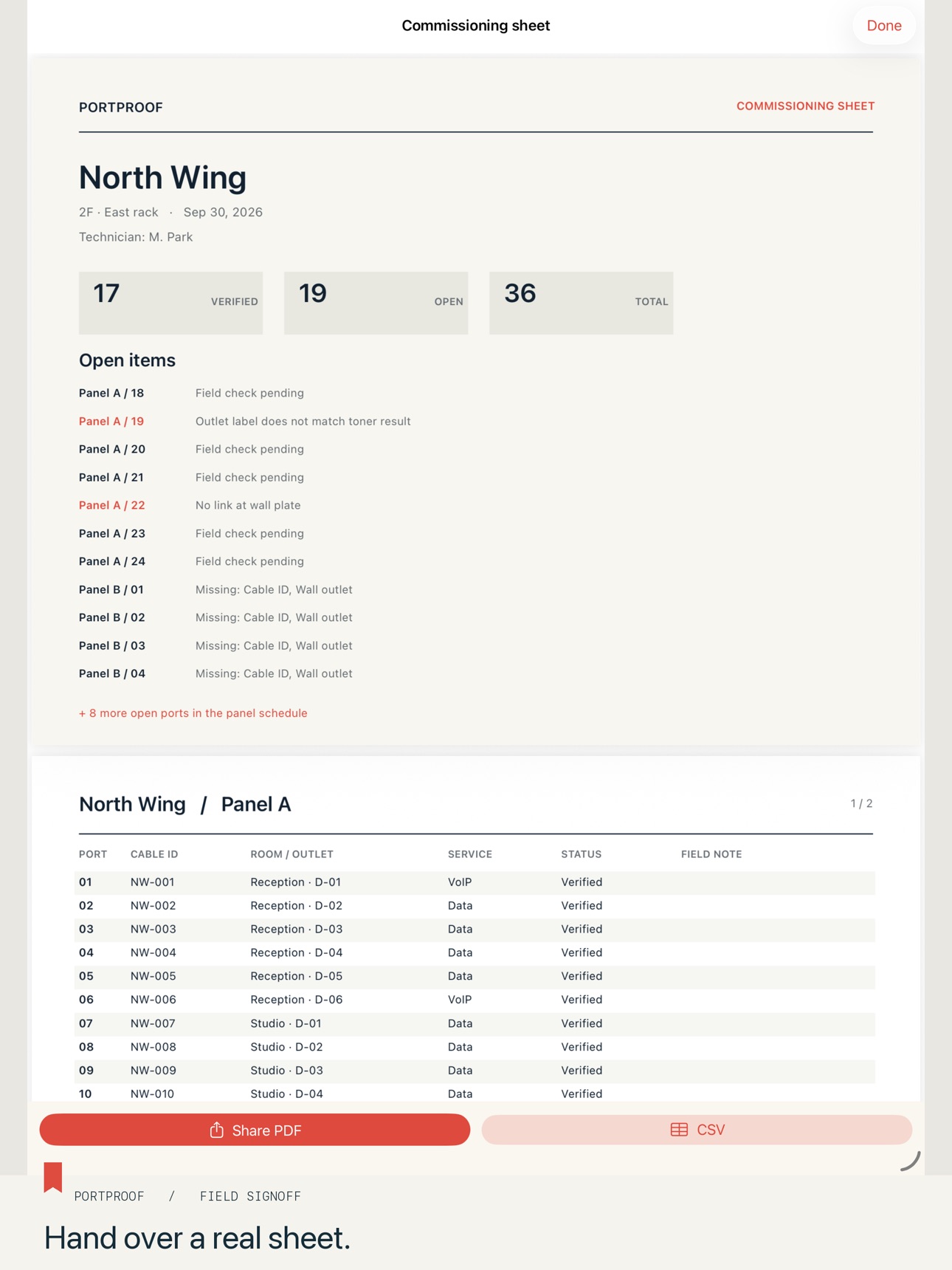 Screenshot 10 of Portproof Cable Signoff