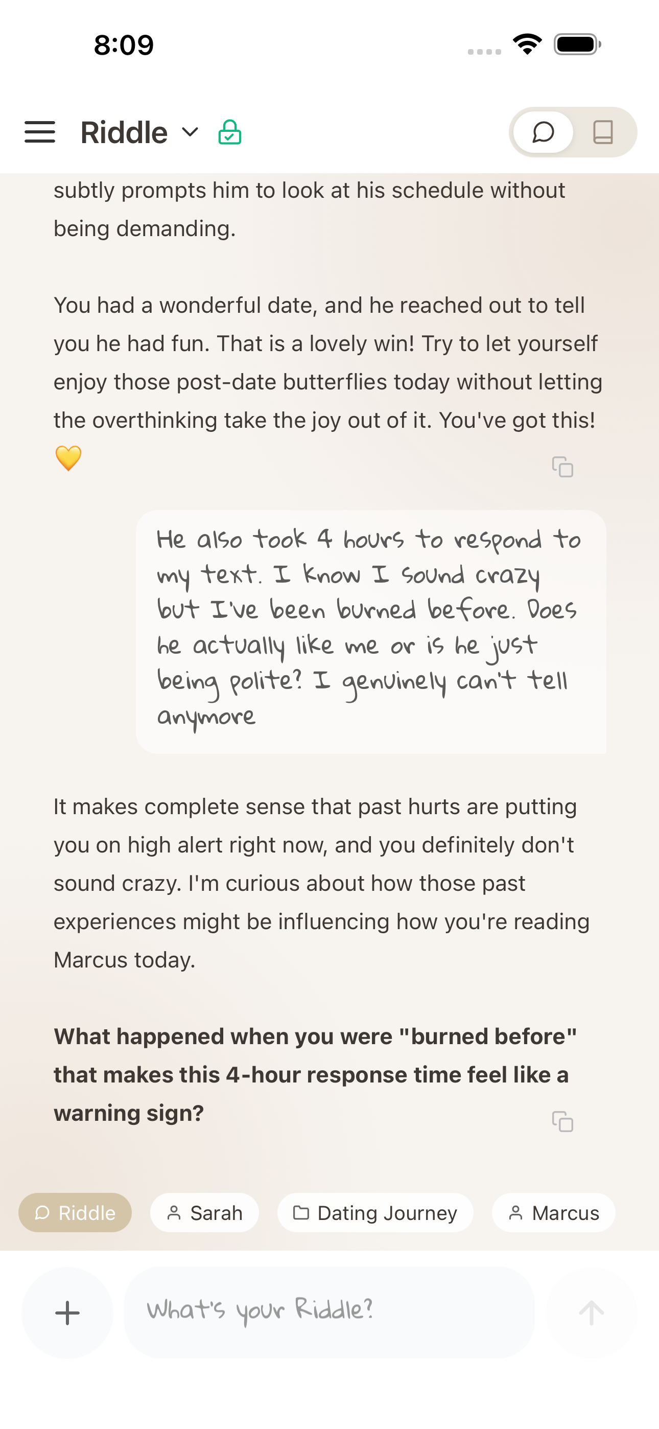 Riddle: AI Advice & Journal