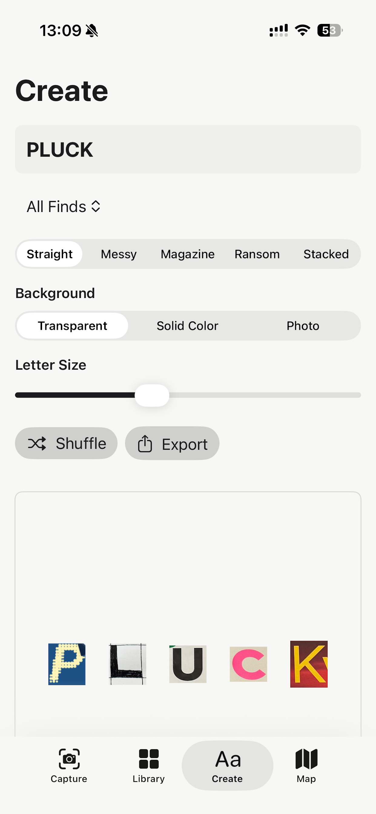 Pluck: Found Typography