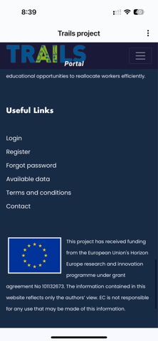 Trails Project Application screenshot