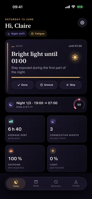 Lueur: Shift Sleep Coach screenshot 1