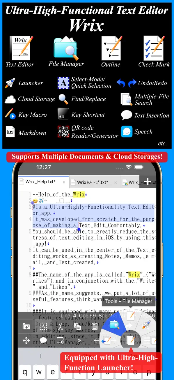 Screenshot #1 pour Wrix 2 - Ultra Text Editor