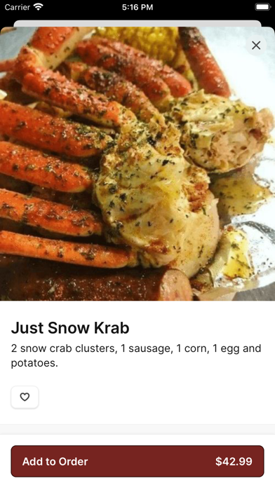 Krab Kingz Seafood Little Elm iPhone screenshot 4 - Food & Drink app