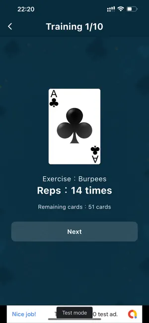 Training with Cards screenshot 3
