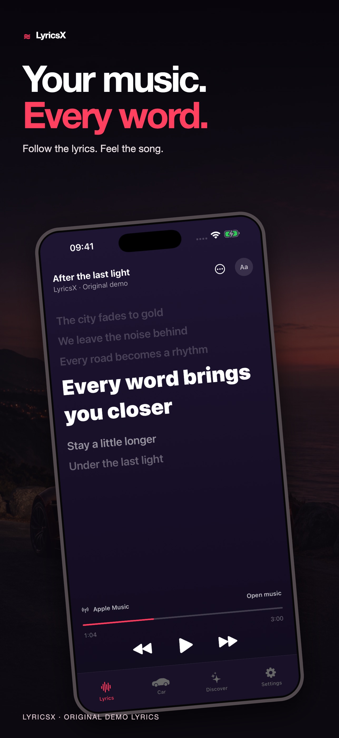 Screenshot 1 of LyricsX: Car Music