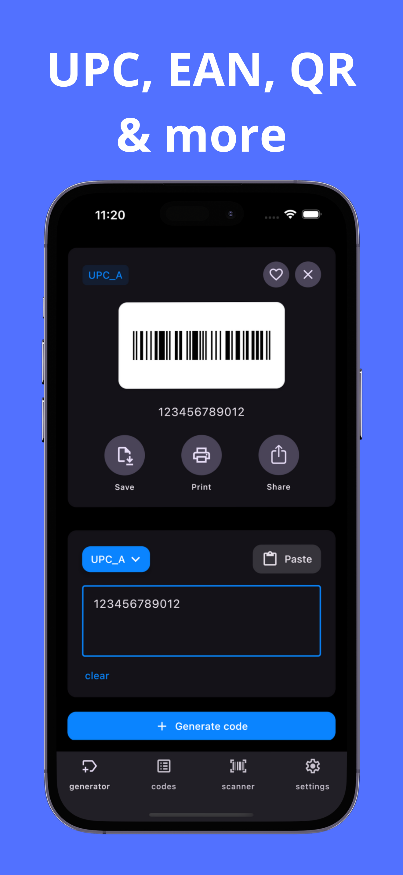Barcode Generator - Codg screenshot 2