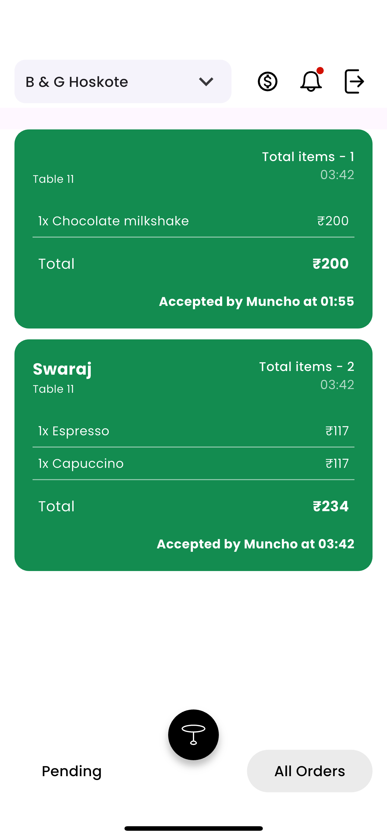 Muncho Waiter App