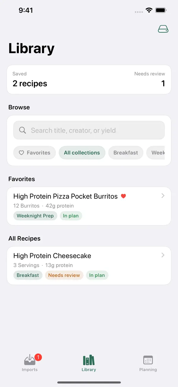 Screenshot #3 pour RecipeClip Organizer