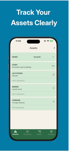 AllocatR: Portfolio Rebalancer iPhone screenshot