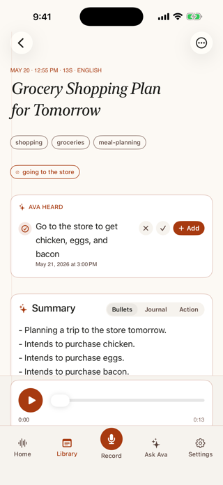 AI Voice Note Taker - Ava Screenshot 3 of 6