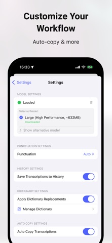 SpeakPaste - AI Speech To Text iPhone screenshot