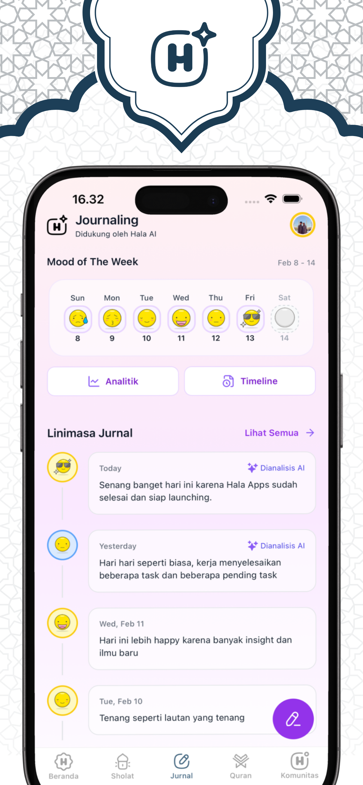 Halaqo: Athan & AI Journaling