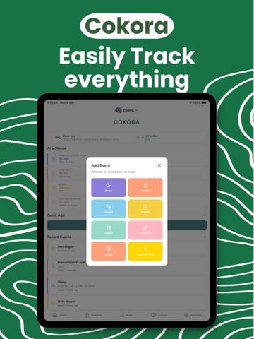Cokora - Baby Tracker iPad screenshot