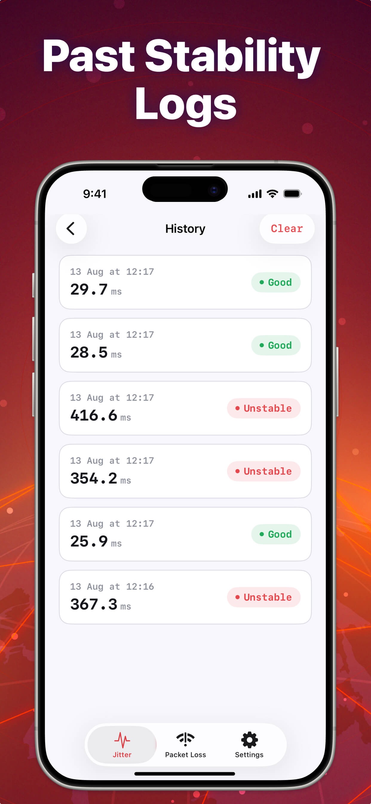 Screenshot 2 of NetSteady — Jitter&Packet Test