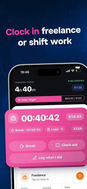 Work hours tracker - Cloq screenshot 1