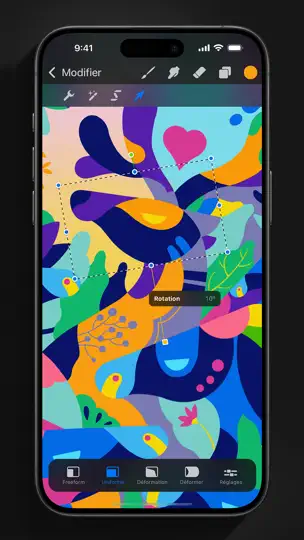 Capture d'écran de Procreate Pocket sur iPhone 7