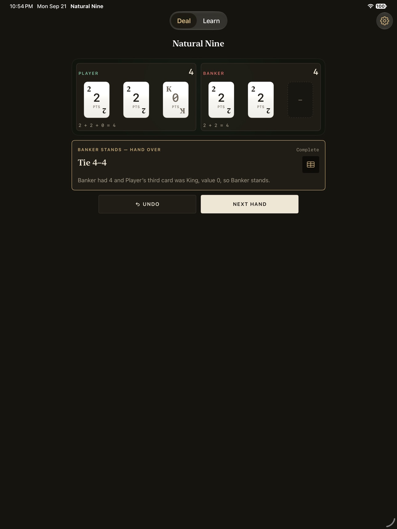 Screenshot 9 of Natural Nine: Baccarat Trainer