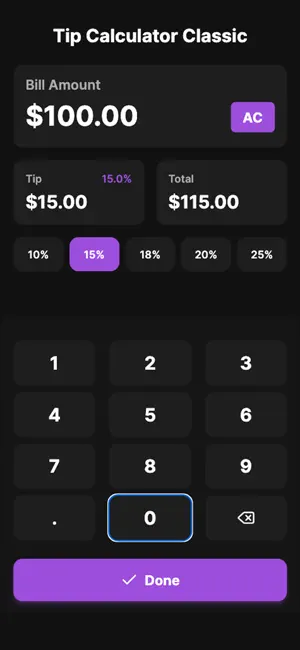 Tip Calculator Classic screenshot 1