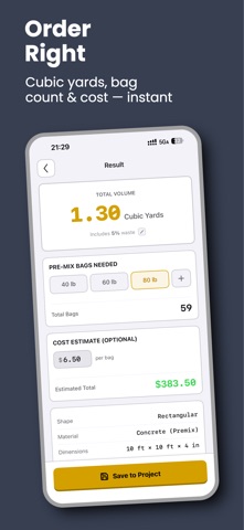 Pro Concrete: Bags & Tons Calc Screenshot 3 of 4