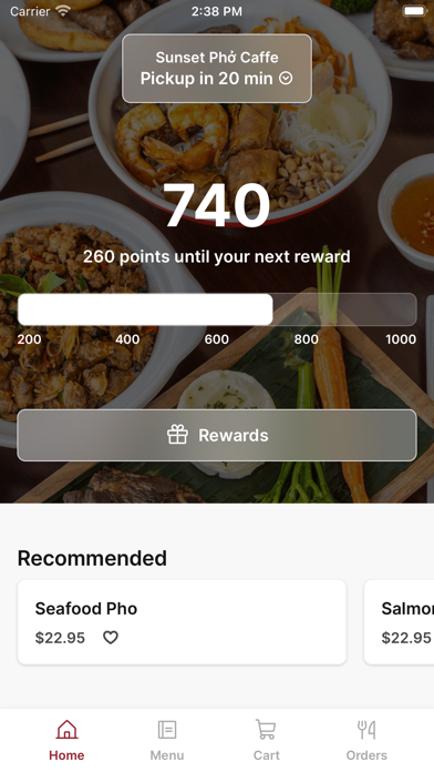 Sunset Phở Caffe iPhone screenshot 1 - Food & Drink app