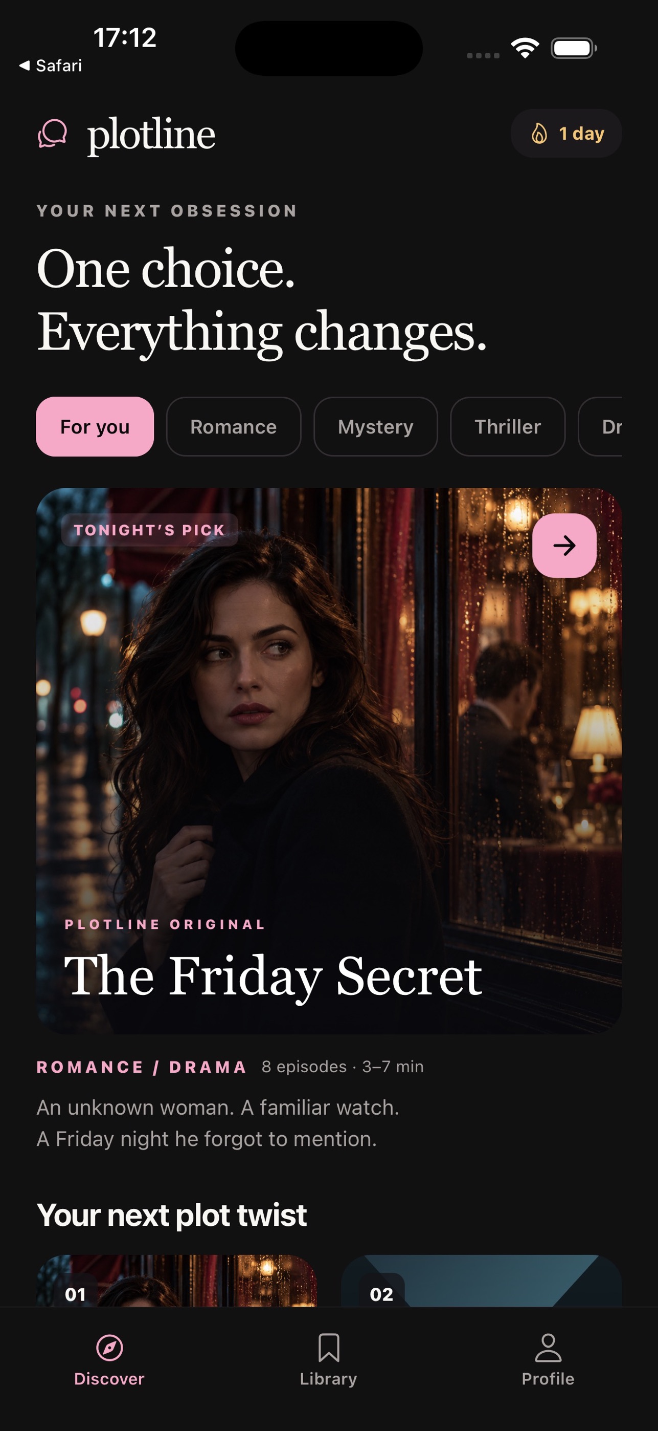 Screenshot 1 of Plotline: Chat Stories