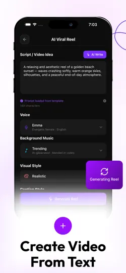 Screenshot von Ai Reels Maker For Instagram auf dem iPhone 2