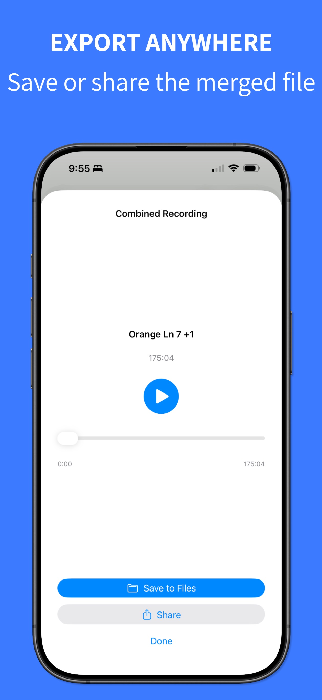 Combine Voice Memos + screenshot 4