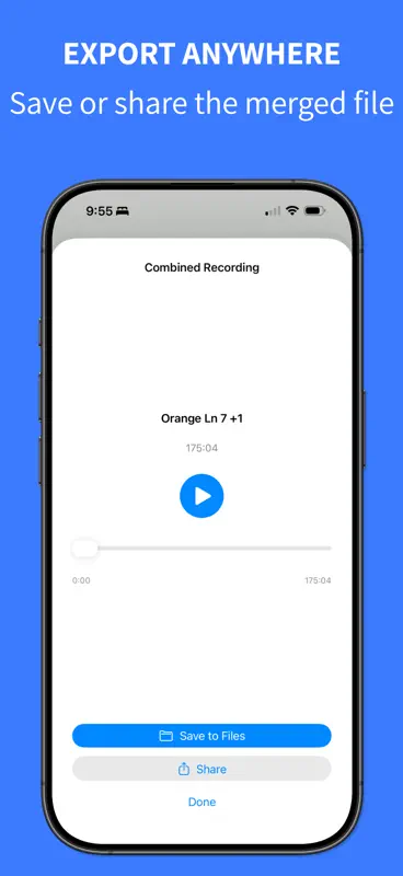 Combine Voice Memos + screenshot 4 of 4