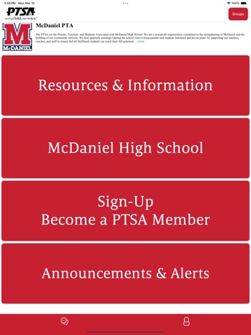 Parent-Teacher Association iPad screenshot