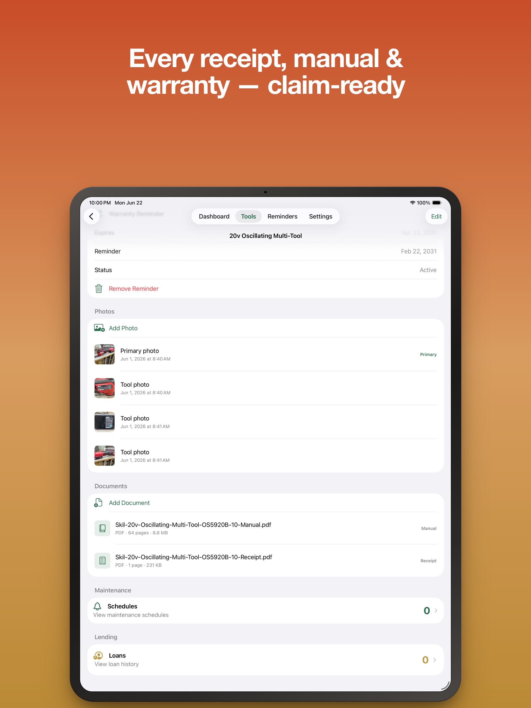 ToolMark: Tool Inventory