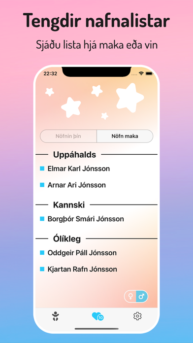 Barnanöfn Screenshot