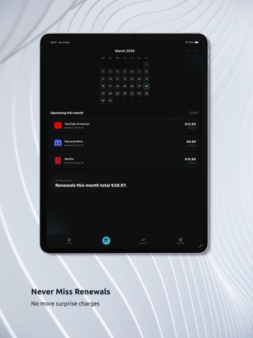 SubKit - Renewals Tracker iPad screenshot