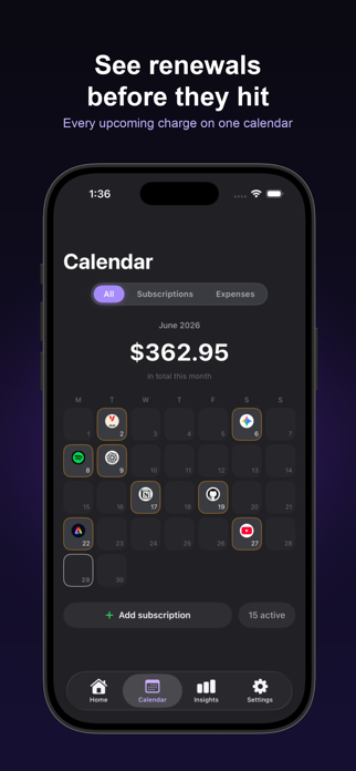 Veluri: Subscription Tracker Screenshot 3 of 5