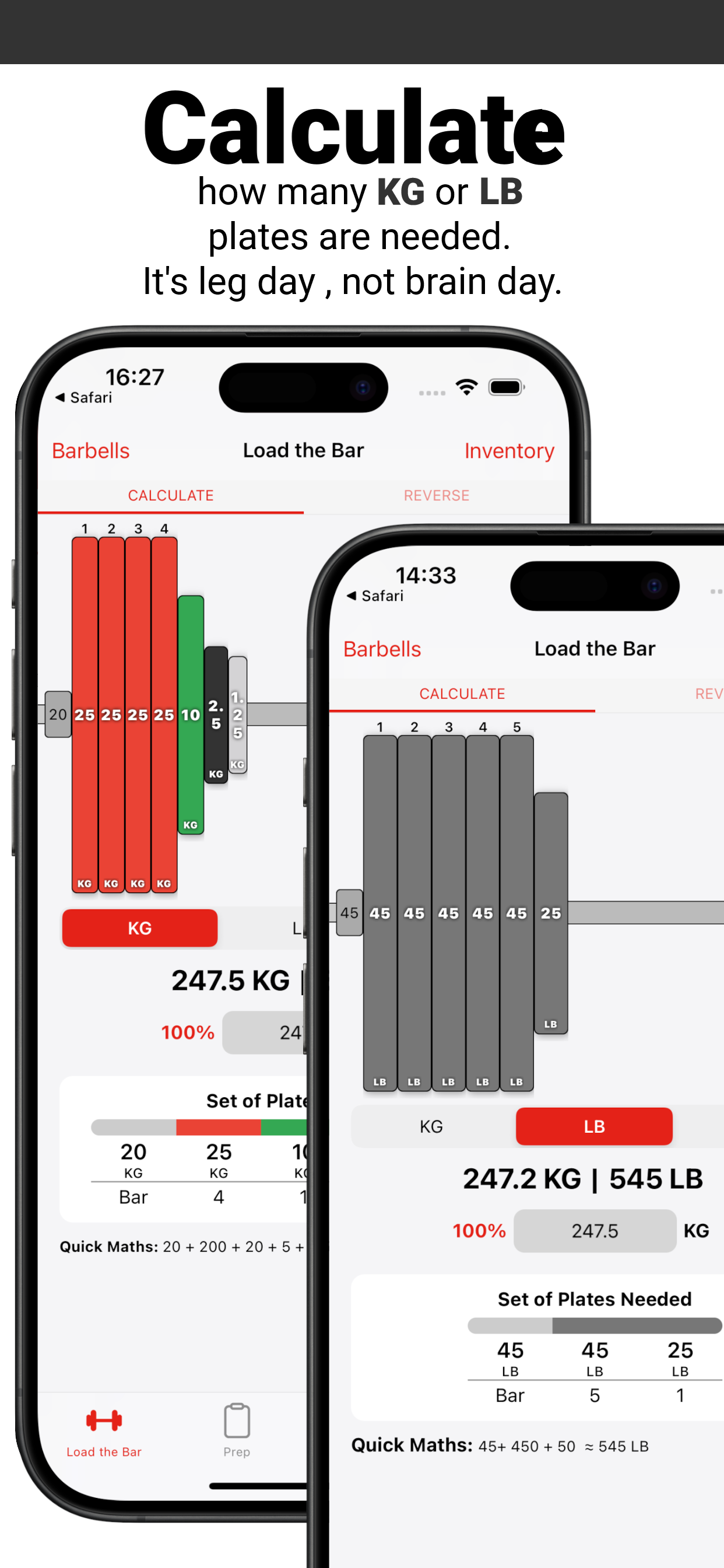 Bar Is Loaded - Gym Calculator