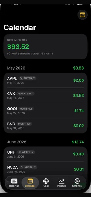 PaidByDividends screenshot 2