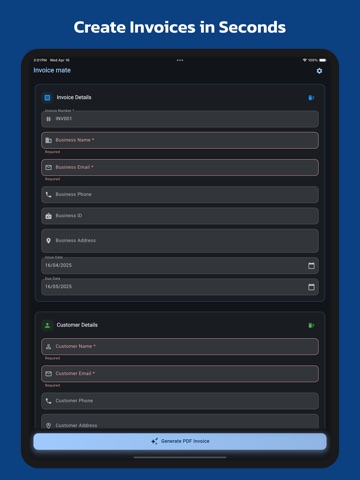 Invoice maker - Easy Invoice iPad screenshot