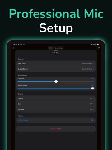 Mic to Speaker - Virtual Mic iPad screenshot