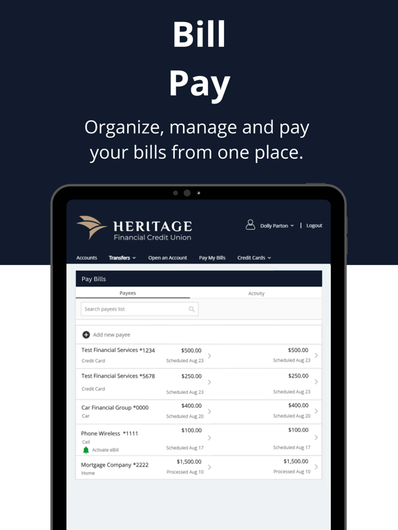 Heritage Mobile by HFCU iPad screenshot 7 - Finance app