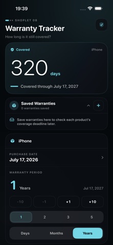 Warranty Deadline Tracker Screenshot 1 of 5