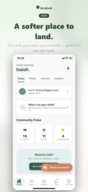 Kindred: Mental Health & Mood screenshot 1