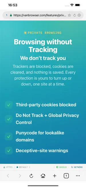 VanBrowser: Private Browser screenshot 4