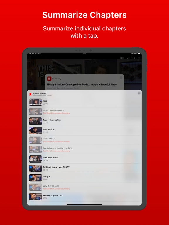 Summarify: AI For YouTube iPad screenshot 6 - Productivity app