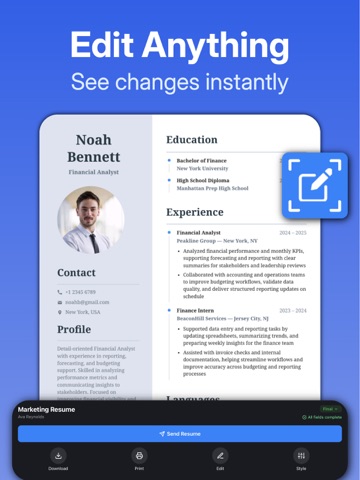 Resume Builder – Job CV Maker iPad screenshot