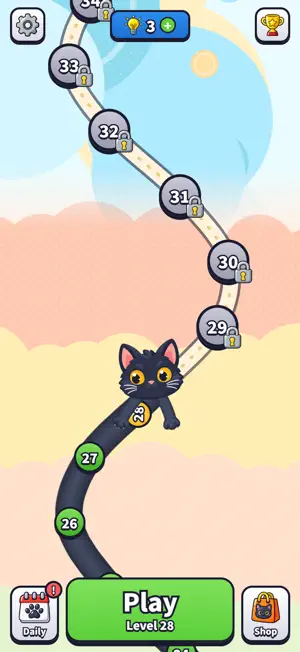 Meooow: Stretchy Cat Puzzle screenshot 1