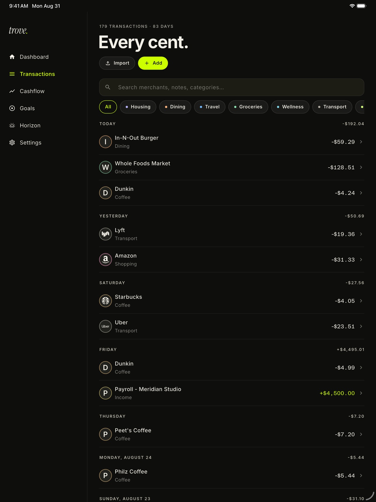 Screenshot 9 of Trove - Private Budget Planner